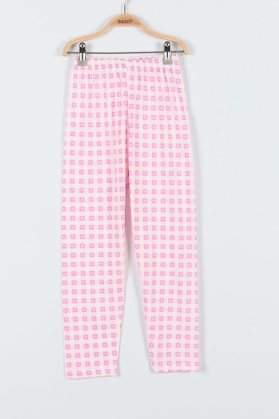 Pembe (10-12 Yaş) Kalp Motor Baskılı KIz Çocuk Pijama Takımı 182054