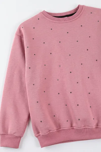 Pembe (10-14 Yaş) Taşlı 3 İp Şardonlu Kız Çocuk Kışlık Takım 498236