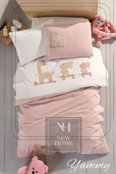 Pembe 100x150 Cm New Home Nakışlı Bebek Nevresim Takımı 455773