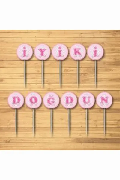 Pembe 10'lu Kürdan İyi Ki Doğdun Yazılı 302704