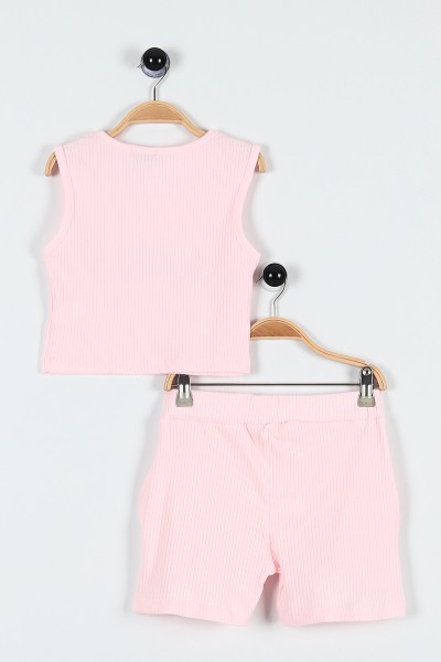 Pembe (13-16 Yaş) Losangeles Baskılı Fitilli Kız Çocuk Takım 184963