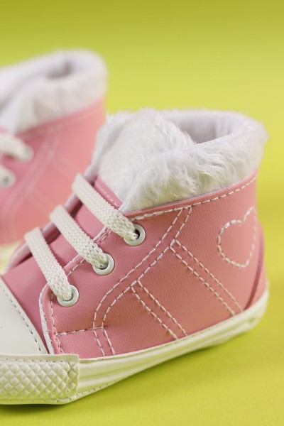 Pembe (18-19 Pappa) Kürklü Kalp Nakışlı Bilekli İlk Adım Kız Bebe Ayakkabısı 215418