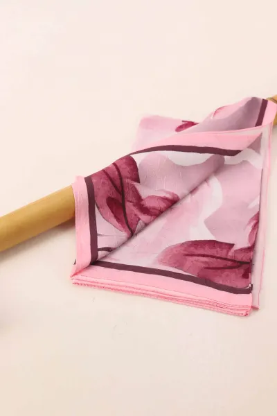 Pembe 180x75 Cm Our Fashion Dijital Baskılı Desenli Bambu Kraş Şal 396750
