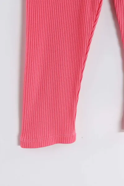 Pembe (2-10 Yaş) Düz Fitilli Kız Çocuk Tayt 460234