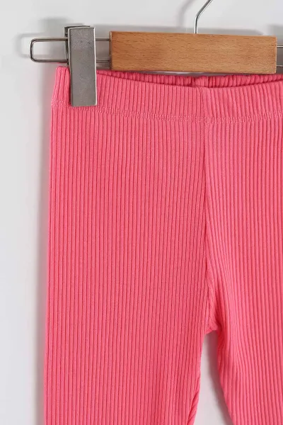 Pembe (2-10 Yaş) Düz Fitilli Kız Çocuk Tayt 460234