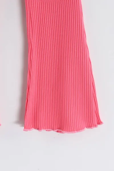 Pembe (2-10 Yaş)   Fitilli Paça Fırfırlı Kız Çocuk Tayt 460240