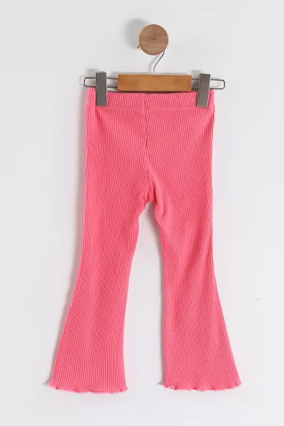 Pembe (2-10 Yaş)   Fitilli Paça Fırfırlı Kız Çocuk Tayt 460240
