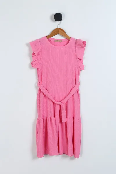 pembe-2-10-yas-kol-firfirli-bel-kemerli-burumcuk-kiz-cocuk-elbise-342791