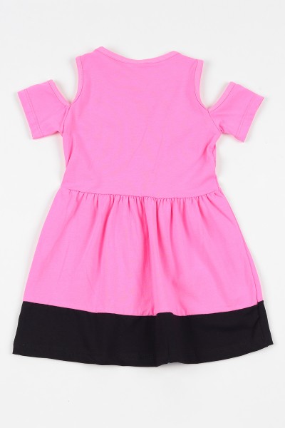 Pembe (2-10 yaş) Sweet Duck Baskıllı Pullu  Kız Çocuk Elbise 108701