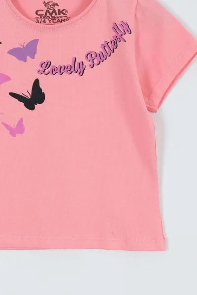 Pembe (2-11 Yaş) Baskılı Kız Çocuk Tişört 271364