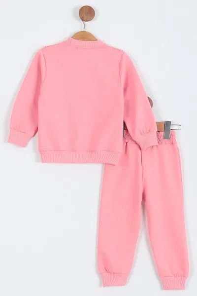 Pembe (2-11 Yaş) Boydan Jakarlı İki İp Kız Çocuk Takım 229386