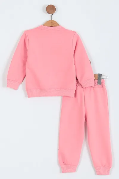 Pembe (2-11 Yaş) Yaka Jakarlı İki İp Kız Çocuk Takım 229379