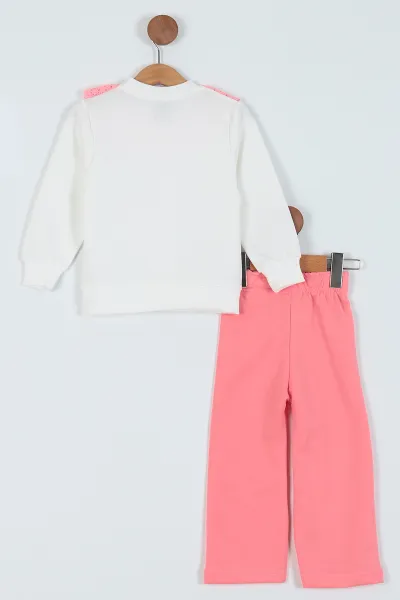 Pembe (2-11 Yaş) Yaka Jakarlı İki İp Kız Çocuk Takım 229411