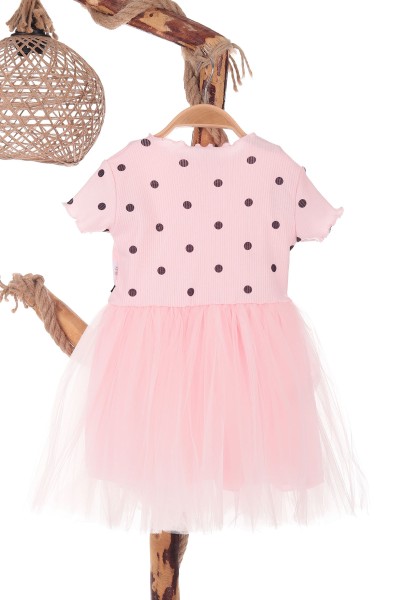 Pembe (2-4 yaş) Puanlı Tüllü Kız Çocuk Elbise 171255