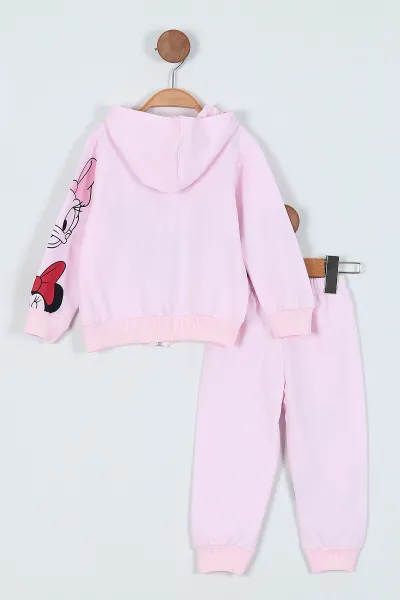 Pembe (2-5 Yaş) Baskılı Fermuarlı Kız Çocuk Takım 231713
