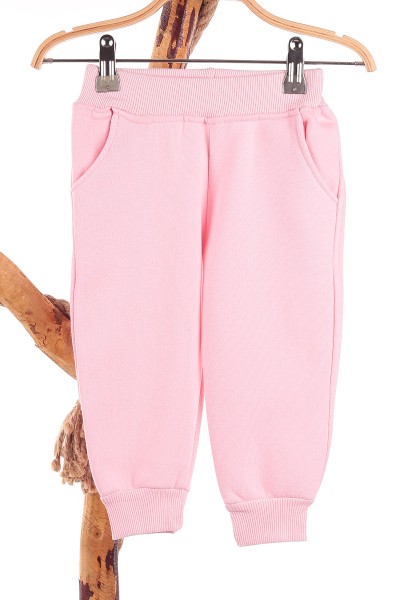 Pembe (2-5 Yaş) Çiçek Nakışlı Taşlı Fermuarlı Kız Çocuk Takım 144339