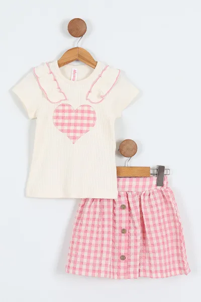 pembe-2-5-yas-kalp-nakisli-ekose-desen-kiz-cocuk-yazlik-takim-357481