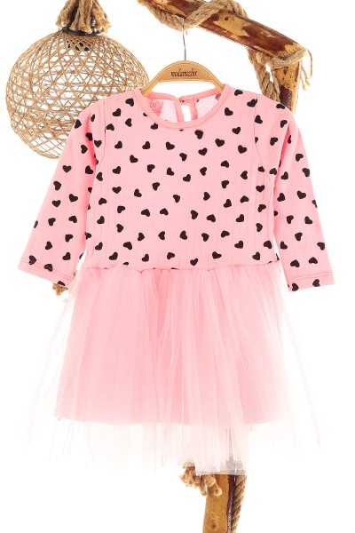 pembe-2-5-yas-kalp-puanli-tullu-kiz-cocuk-elbise-155227