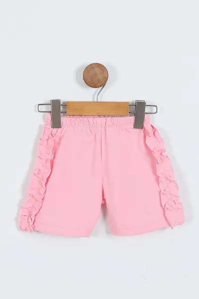Pembe (2-5 Yaş) Karakter Baskılı Kol Fırfırlı Şortlu Kız Çocuk Takım 354269