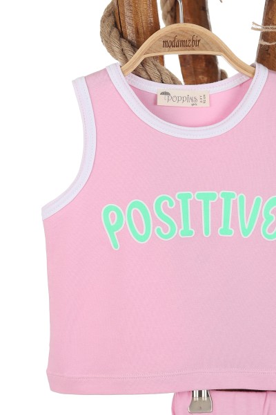 Pembe (2-5 Yaş) Posıtıve Baskılı Şortlu Kız Çocuk Takım 164694