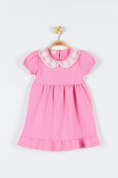 pembe-2-5-yas-puanli-kol-lastikli-yaka-dantelli-kiz-cocuk-elbise-177936