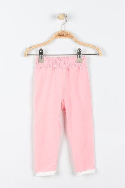 Pembe (2-5 Yaş) Yoga Baskılı Taş Detaylı Kapüşonlu Kız Çocuk Takım 176271