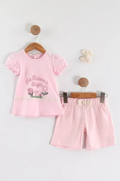pembe-2-5-yasbaskili-muslin-sortlu-sac-tokali-kiz-cocuk-takim-434795