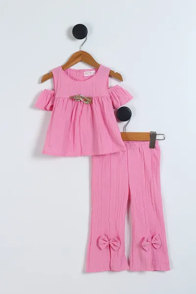 pembe-2-6-yas-cicek-aksesuarli-kurdela-pantolonlu-kiz-cocuk-takim-342155