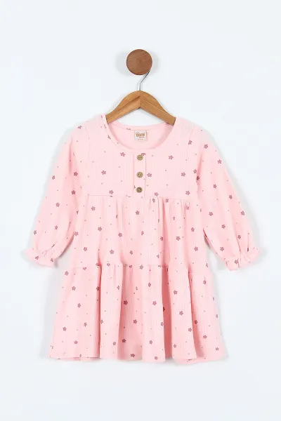 pembe-2-6-yas-cicek-desenli-fitilli-likrali-kiz-cocuk-elbise-410158