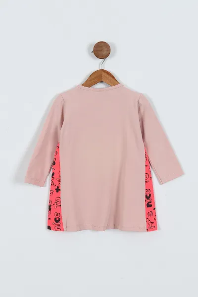Pembe (2-6 Yaş) Cute Baskılı Süprem Likralı  Kız Çocuk Elbise 419335