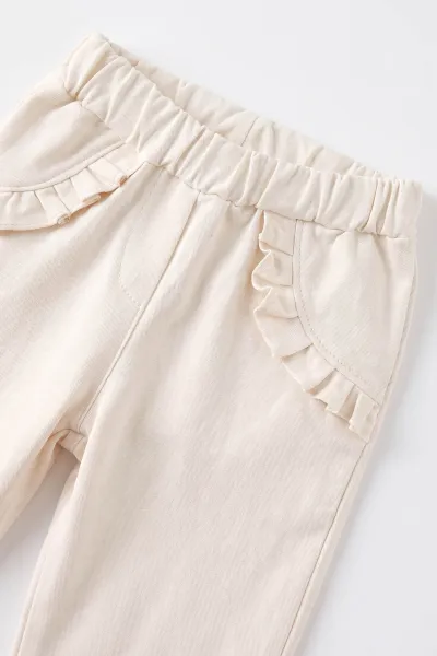 Pembe (2-6 Yaş) Fiyonklu Hırkalı ve  Gabardin Pantolonlu Kız Çocuk 3'lü Takım 483681