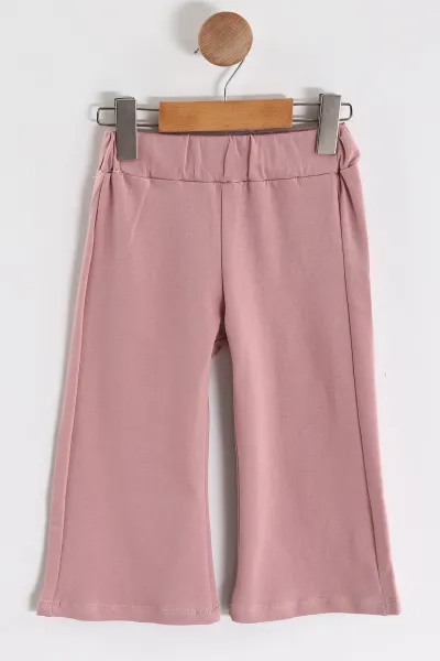 Pembe (2-6 Yaş) İncili Yıldız Baskılı Bol Paça  Pantolonlu  Süprem Kız Çocuk Yazlık Takım 449560