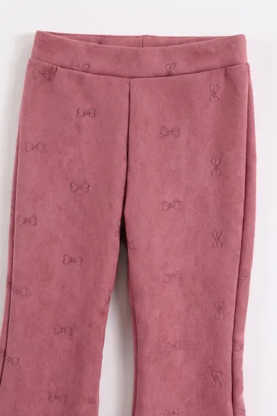 Pembe (2-6 Yaş) Kadife Pantolon ve Peluş Yelekli Kız Çocuk 3'lü Takım 483688