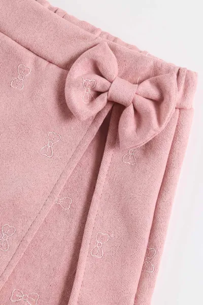 Pembe (2-6 Yaş) Kadife Şort Etekli Peluş Yelekli Kız Çocuk 3'Lü Takım 483638
