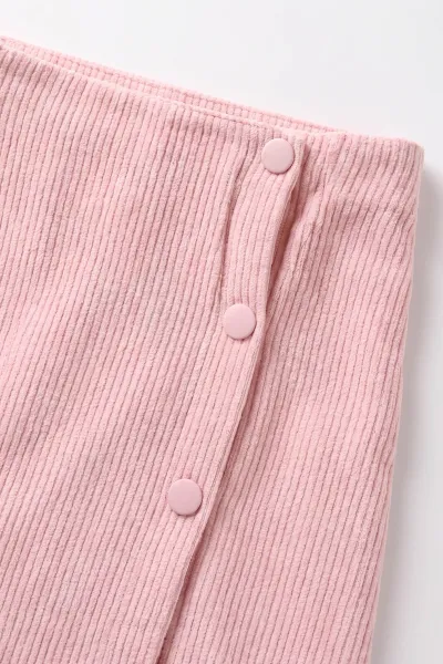Pembe (2-6 Yaş) Kol ve Eteği Kadife Detaylı Çoraplı Kız Çocuk 4'lü Takım 482204