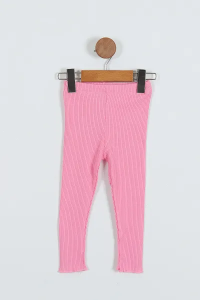 Pembe (2-6 Yaş) Omuz Fırfırlı Taytlı Kız Çocuk Takım 288803