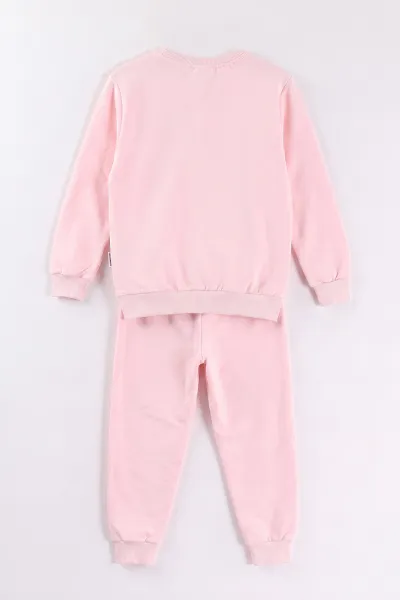 Pembe (2-6 Yaş)Happy Go Baskılı Ponponlu Kız Çocuk 2'li  Takım 472905