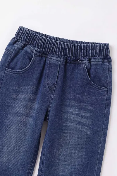 Pembe (2-7 Yaş) Bebek Figürlü Kot Pantolonlu Kız Çocuk Takım 497480
