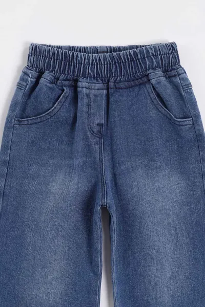 Pembe (2-7 Yaş)  Çizgili Triko Kazaklı Kot Pantalonlu Kız Çocuk Takım 500539