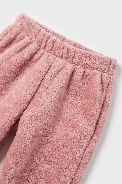 Pembe (2-7 Yaş) Kapüşonlu Kulaklı Welsofft Yakadan Yarım Düğmeli Çocuk Kışlık Takım 493786