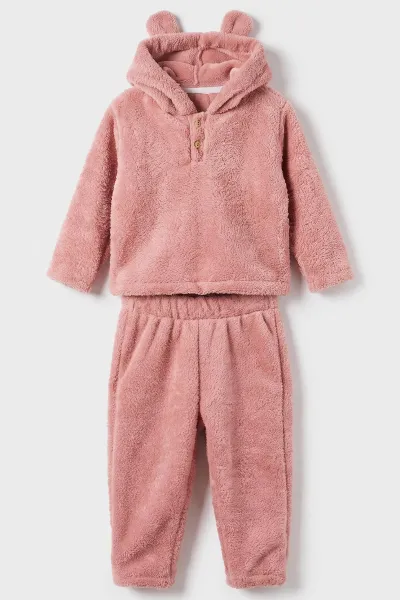 pembe-2-7-yas-kapusonlu-kulakli-welsofft-yakadan-yarim-dugmeli-cocuk-kislik-takim-493786