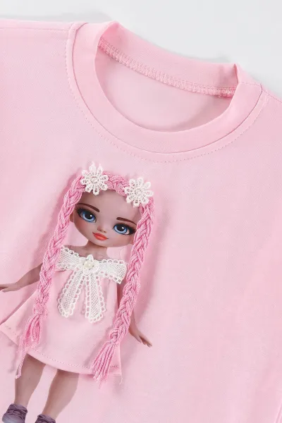 Pembe (2-7 Yaş) Oyuncaklı Oysho Kumaş Kız Çocuk 2'li Takım 490466