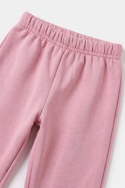 Pembe (2-7 Yaş) Süzene Sweart Heart Nakışlı  3 İp Şardonlu Kız Çocuk Kışlık Takım 475293