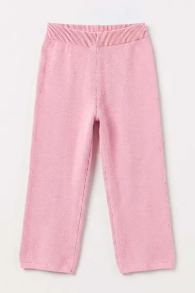 Pembe (2-8 Yaş) Boru Paça Triko Kız Çocuk Pantolon 474581