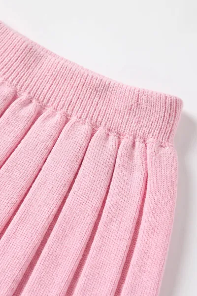 Pembe (2-8 Yaş) Düğmeli Ponponlu Etekli Kız Çocuk Takım 474173