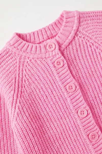 Pembe (2-8 Yaş ) Selanik Örgülü  Reglan Kol Triko Kız Çocuk Hırka 474608