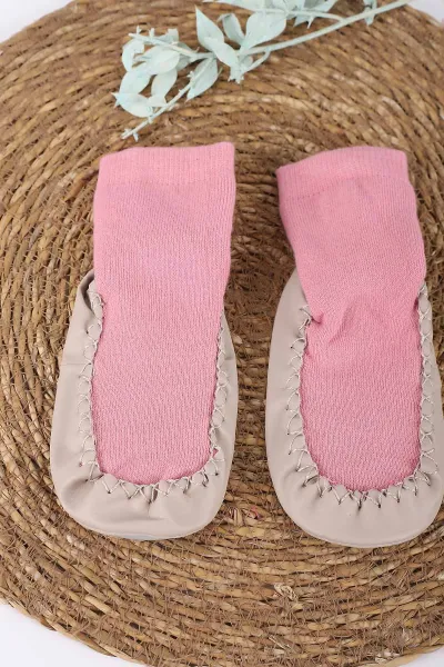 Pembe (20-25 )Düz   Çocuk Çarık Çorap 413369