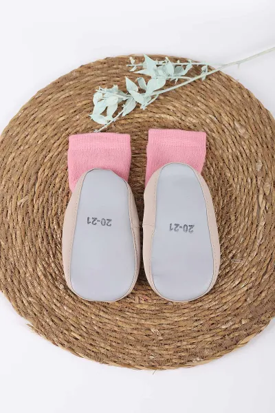 Pembe (20-25 )Düz   Çocuk Çarık Çorap 413369