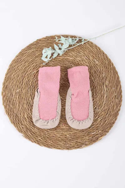 Pembe (20-25 )Düz   Çocuk Çarık Çorap 413369