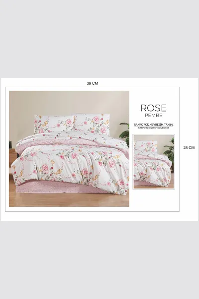 Pembe 200x220 Cm Bella Home Battal Boy New Box Nevresim Takımı 446748